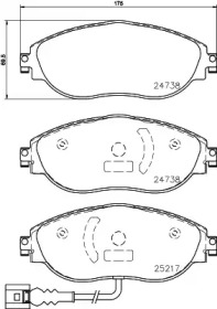HELLA PAGID 8db355021971 -  Комплект тормозных колодок, дисковый тормоз